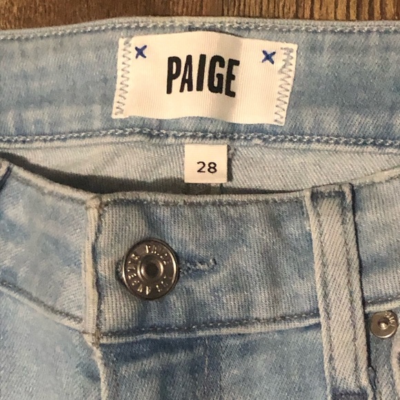 Paige Amber Jeans Women's 28 Straight Leg in Camille Wash Frayed Hem Denim - Picture 2 of 7